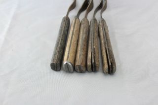 5 Antique American Civil War Era Three - Prong Forks Steel 2