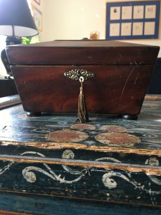 Antique English Georgian Mahogany Tea Caddy Circa 1800