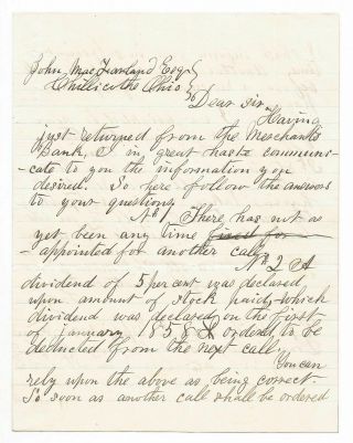 Dr.  Joseph Scott Confederate Surgeon St.  Louis Missouri Letter 1858,  Civil War