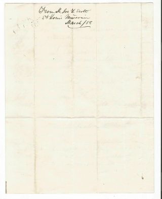 DR.  JOSEPH SCOTT CONFEDERATE SURGEON ST.  LOUIS MISSOURI LETTER 1858,  CIVIL WAR 3