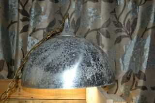 Vintage Mid - Century Modern Hanging Aluminum Pendant Dome Light,