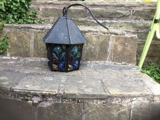 Vintage Peter Marsh Style Gothiic Metal Lantern Lamp Hall Porch