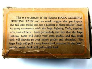 Midget Climbing Fighting Tank w Box,  Marx Toys U.  S.  A. ,  5.  5 