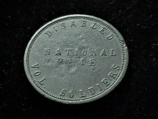 Milwaukee,  Wi National Home Disabled Vol Soldiers Civil War Vets Celluloid Token