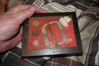 A Collectible Civil War Dug Artifacts In Display Case