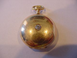 1880s GIRARD PERREGAUX 18k SOLID GOLD POCKET WATCH with ¼ Carrat DIAMOND 2