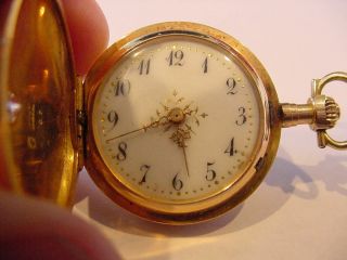 1880s GIRARD PERREGAUX 18k SOLID GOLD POCKET WATCH with ¼ Carrat DIAMOND 6