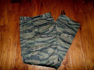 Military Style Asian Tiger Stripe Bdu Pants Camouflage 6 Pocket Trousers Large
