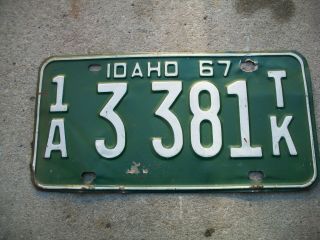 Antique Vintage Rare 1 Dated Boise,  Idaho 1a 1967 Ada County License Plate.