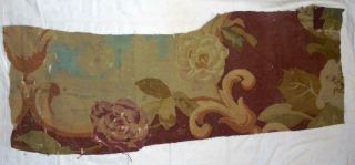 1.  15m LARGE SCALE TIMEWORN 19th CENTURY FRENCH AUBUSSON TAPESTRY FRAGMENT 2
