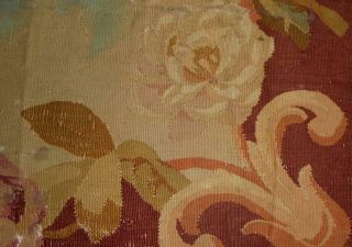 1.  15m LARGE SCALE TIMEWORN 19th CENTURY FRENCH AUBUSSON TAPESTRY FRAGMENT 6