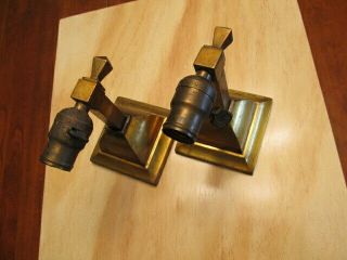 Antique Arts And Crafts Wall Light Sconces Brass