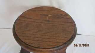 Antique Mission Arts & Crafts Oak Plant Stand Or Stool 9.  75 " T& 10.  5 " Ac