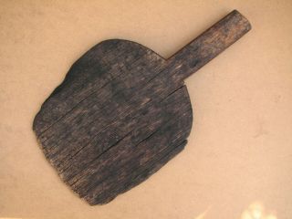 Antique Primitive Wood Bread Board Scoop Shovel Dough Plate Rustic Small