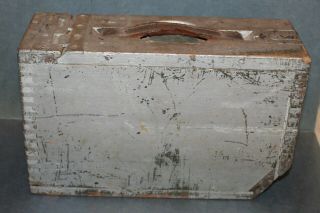 Vintage Ww1 Wooden Ammo Box Wood,  Leather Handle