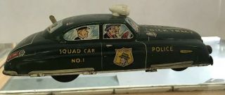 Dick Tracy Squad Car Tin Litho Wind Up F A Synd Marx Vtg Toy