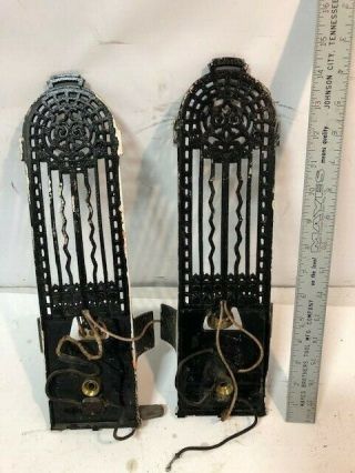 Antique Wall Sconces Art Noveau Metal No Shades 5