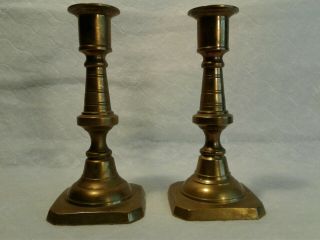 Storrar Chester Antique Solid Brass Candlestick Candle Holders
