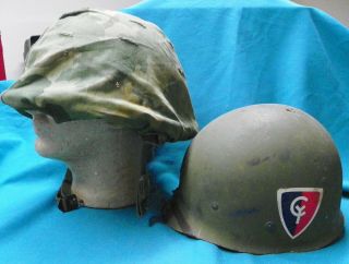 Vietnam 38th Div M1 Helmet - Liner Decals - Mitchell Leaf Camo