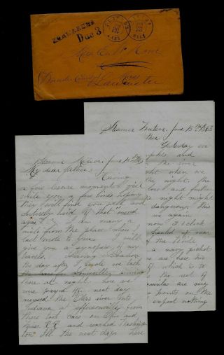 36th Massachusetts Infantry Civil War Letter - Cannon Fire At Vicksburg,  Miss