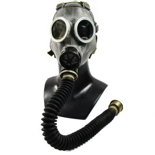 Vintage soviet era gas mask MC - 1,  black hose w filter.  full surplus mask MEDIUM 4