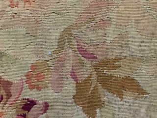 LARGE SCALE FLORAL TIMEWORN 19th CENTURY FRENCH AUBUSSON TAPESTRY FRAGMENT 8