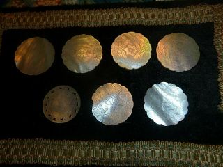 7 Antique Chinese Mother Of Pearl Gaming Counters
