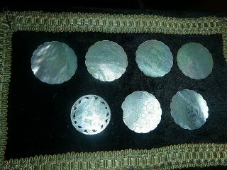 7 ANTIQUE CHINESE MOTHER OF PEARL GAMING COUNTERS 3