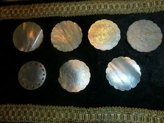 7 ANTIQUE CHINESE MOTHER OF PEARL GAMING COUNTERS 5