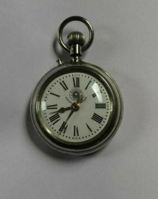 Vintage 1900 Roskopf Swiss Enamel Dial Pocket Watch Runs Hand Winding