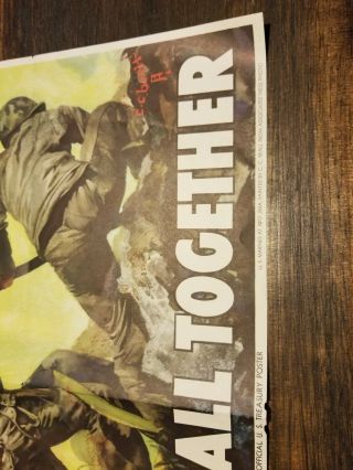 WW2 7th War US TREASURY Loan Poster 18 X 26 Iwo Jima Now All Together 5