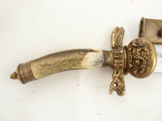 German Dagger Prussian Hunting Forestry Cutlass Sword Knife EX, 3
