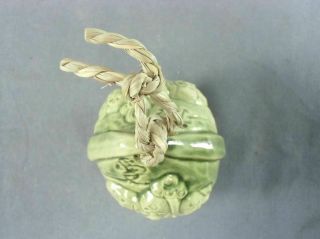 Japanese Ceramic Bell Dorei Lost Souls Screaming Demon Vtg Pottery Green DR136 5