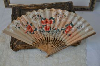 Antique Japanese Hand Fan,  Small Vintage Ladies Hand Fan,  Paper Japanese Fan 2