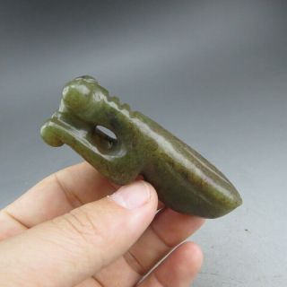 China,  Liaoning,  Hongshan Culture,  Hetian Jade,  Mantis,  Pendant K0573