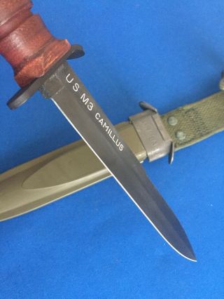 Post WWII 2 Paratrooper USM3 U.  S M3 Camillus Blade marked Trench Fighting Knife 10