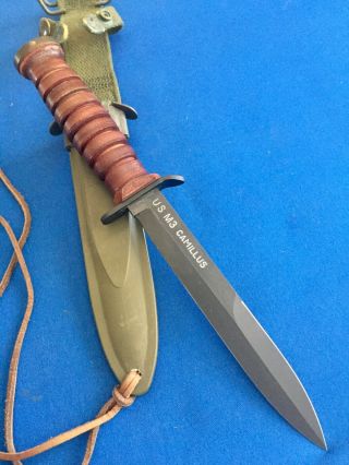 Post WWII 2 Paratrooper USM3 U.  S M3 Camillus Blade marked Trench Fighting Knife 11