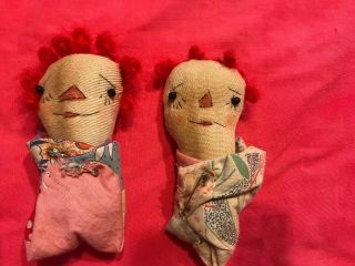 Primitive Raggedy Ann Baby Dolls Twins Old Quilt Blankie