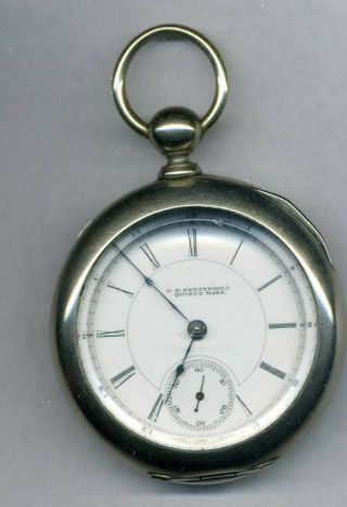 18s Key Wind Aurora Pocket Watch Marked Extra Runs Quincy,  Mass.  Private Label