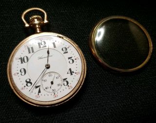 1920 Hamilton 992 Railroad Pocket Watch 21 Jewel Open Face Rr Gold F Case Runs ⌚