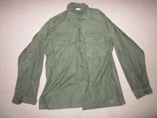 Vintage Vietnam War Us Army Cotton Shirt Size Large 16 1/2 X 36 Dated 1967