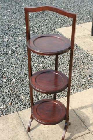 Edwardian Mahogany Folding Cake Stand