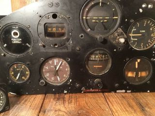 Rare WW2 Aircraft Fairchild PT - 26 Cockpit Instrument Control Panel Complete 3