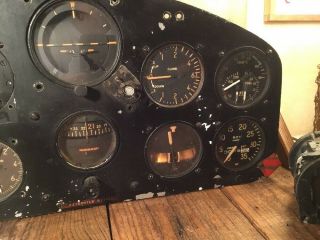 Rare WW2 Aircraft Fairchild PT - 26 Cockpit Instrument Control Panel Complete 4