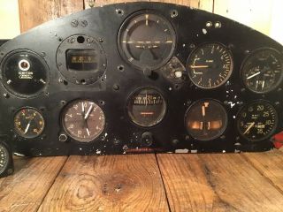 Rare WW2 Aircraft Fairchild PT - 26 Cockpit Instrument Control Panel Complete 6