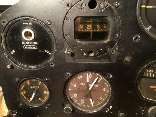 Rare WW2 Aircraft Fairchild PT - 26 Cockpit Instrument Control Panel Complete 7