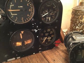 Rare WW2 Aircraft Fairchild PT - 26 Cockpit Instrument Control Panel Complete 9