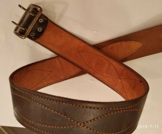 Military Soviet officer Vintage Russian USSR leather belt of the 1970s Army.  100 3