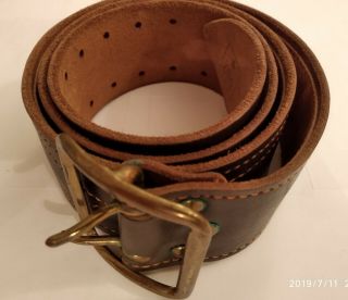 Military Soviet officer Vintage Russian USSR leather belt of the 1970s Army.  100 5