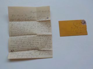 Civil War Letter 1864 95th Ohio Regiment Memphis Tennessee Kingston Cover Vtg Oh